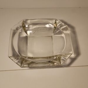 Vintage Glass Ashtray with Gold Accents